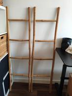 Bamboe Decoratieve Ladder Handdoekrek 2 stuks kledingrek, Ophalen, Zo goed als nieuw