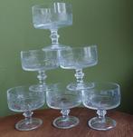 6 Vintage France Vintage likeur- ijscoupes dessert, Ophalen of Verzenden, Bord(en), Overige stijlen, Glas