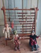 Oud telraam met antieke poppen marionette pop, Antiek en Kunst, Ophalen of Verzenden