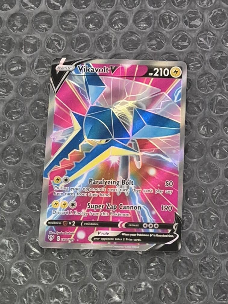 Full Art Vikavolt V 180/172 Darkness Ablaze Sword & Shield, Ophalen of Verzenden, Zo goed als nieuw, Losse kaart, Foil