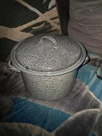 Emaille pan Grijs gewolkt - Diameter 24 cm / H16 cm, Antiek en Kunst, Ophalen of Verzenden