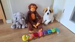 4 knuffels - olifant met baby, aap, hond en rups, Ophalen of Verzenden, Zo goed als nieuw, Overige typen