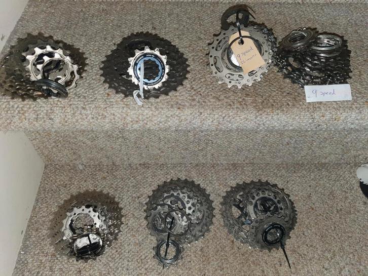 5x 11-speed cassette en 1x 9-speed, Fietsen en Brommers, Fietsonderdelen, Gebruikt, Racefiets, Overige typen, Ophalen of Verzenden