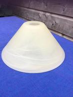 Crème gewolkt melkglas lampenkap, Wit, Rond, Ophalen of Verzenden, Zo goed als nieuw