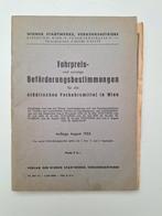 Boekje Fahrpreis Beforderungsbestimmungen Wenen 1955, Boek of Tijdschrift, Bus of Metro, Gebruikt, Ophalen of Verzenden