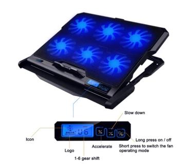 K6 laptop koelstandaard Gaming Led-scherm en USB-poorten beschikbaar voor biedingen