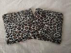 Fluffy panterprint kussenhoesjes met vulling, Huis en Inrichting, Woonaccessoires | Kussens, Ophalen of Verzenden, Zo goed als nieuw