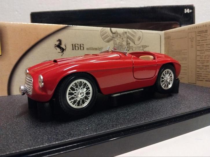 Ferrari 166 Mille Miglia MM Spyder red Hot Wheels 1:18 KRD, Hobby en Vrije tijd, Modelauto's | 1:18, Zo goed als nieuw, Auto, Hot Wheels