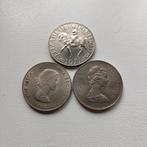 Groot Brittannië 5 shilling 1965 en 25 pence 1972 en 1977, Ophalen of Verzenden, Overige landen