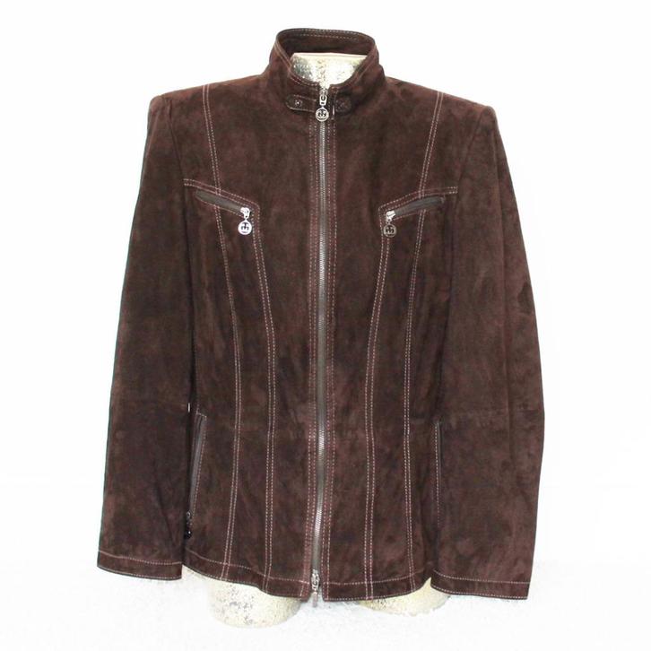 Mooie Zacht Suede Gerry Weber Dames Jas (Maat 44) € 200,-, Kleding | Dames, Jassen | Winter, Nieuw, Maat 42/44 (L), Bruin, Ophalen of Verzenden