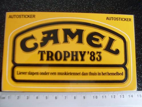 sticker camel trophy 1983 slapen muskietennet dan hemelbed, Verzamelen, Stickers, Zo goed als nieuw, Merk, Ophalen of Verzenden