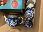 Antiek thee servies blauw wit, Ophalen of Verzenden
