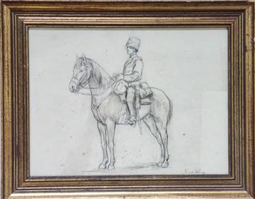 Nicolaas van der Waaij (1855-1936) - Huzaar te paard beschikbaar voor biedingen