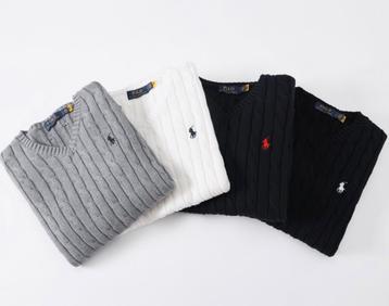 Ralph Lauren Kabeltrui Trui met V hals maat S t/m XXL NIEUW beschikbaar voor biedingen