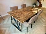 Eettafel 200x100cm + 4 stoelen, Huis en Inrichting, Ophalen, Gebruikt, 50 tot 100 cm, 150 tot 200 cm