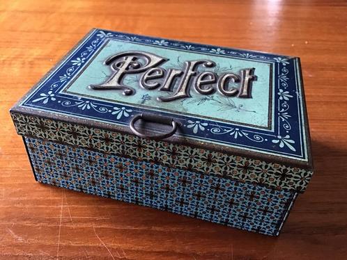 Antieke zelf samen te stellen stempel in blik merk PERFECT, Antiek en Kunst, Antiek | Kantoor en Zakelijk, Ophalen of Verzenden