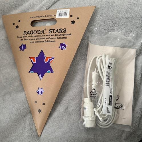 Pagoda star/ster van papier 60cm met snoerset, nieuw, Huis en Inrichting, Lampen | Hanglampen, Nieuw, 50 tot 75 cm, Overige materialen