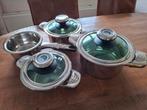 RVS Pannenset 3 kookpannen en 1 steelpan, Huis en Inrichting, Keuken | Potten en Pannen, Nieuw, Pannenset, Ophalen of Verzenden