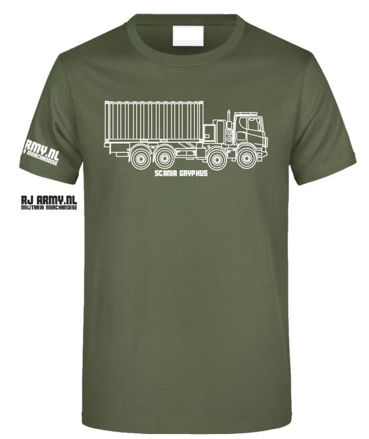 Defensie legershirt met de Scania Gryphus 8x8, Verzamelen, Militaria | Algemeen, Landmacht, Kleding of Schoenen, Nederland, Ophalen of Verzenden