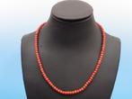 Bloedkoralen collier met gouden slot                     D43, Sieraden, Tassen en Uiterlijk, Antieke sieraden, Ophalen of Verzenden