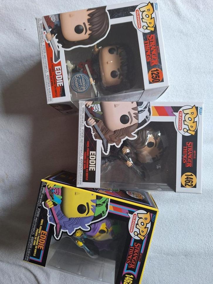 Stranger things Eddie funko pops 3 stuks, Verzamelen, Poppetjes en Figuurtjes, Zo goed als nieuw, Ophalen