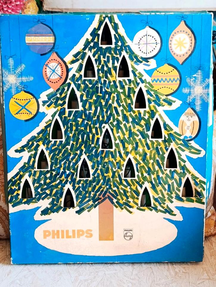 Vintage Philips kerstverlichting in originele doos jaren '60, Antiek en Kunst, Antiek | Wandborden en Tegels, Ophalen of Verzenden