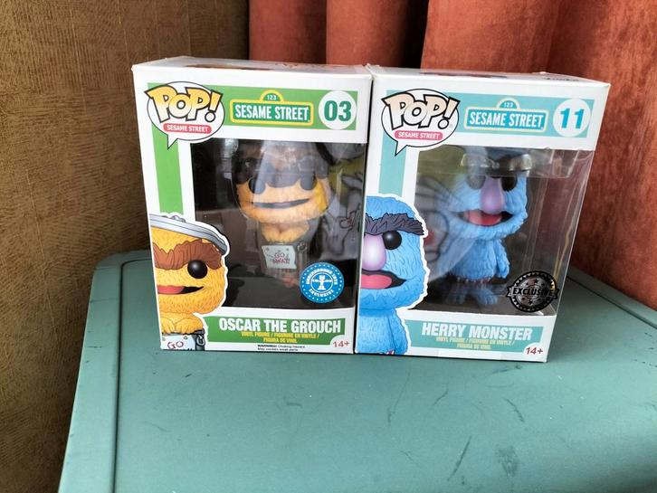 Funko Pop! Sesame Street - Oscar & Herry Monster, Verzamelen, Poppetjes en Figuurtjes, Zo goed als nieuw, Ophalen of Verzenden