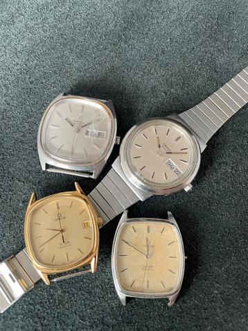 4x Omega Quartz vintage horloge watch / projecten 