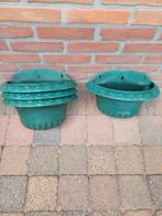 4 groene bloembakken, hang bloembakken  30 cn br, Ophalen, Kunststof, Minder dan 30 cm, Minder dan 60 cm