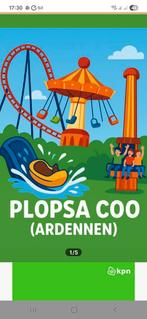 Te koop 4 tickets  plopsa coo, Tickets en Kaartjes, Drie personen of meer, Ticket of Toegangskaart