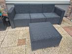 Loungebank met hocker, Gebruikt, Hocker, Wicker, Ophalen