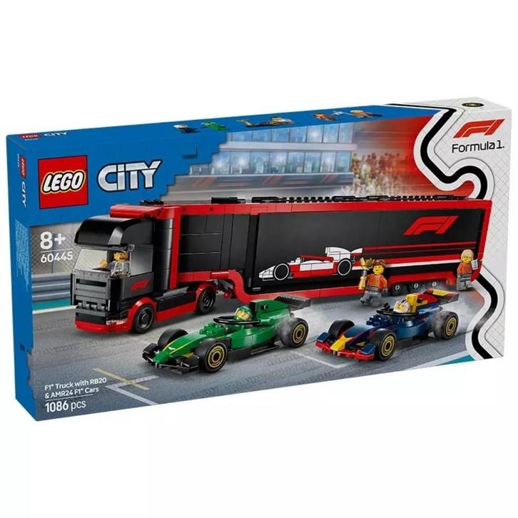 Lego City 60445 F1 truck met RB20 en AMR24 F1 auto's NIEUW, Kinderen en Baby's, Speelgoed | Duplo en Lego, Nieuw, Lego, Complete set
