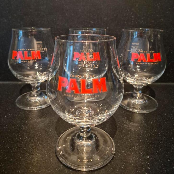 Palm Bierglazen Set van 4, Verzamelen, Glas en Borrelglaasjes, Zo goed als nieuw, Bierglas, Ophalen of Verzenden