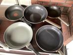 Partij bakpannen + wok izgst BK Tefal Greenpan, muv inductie, Ophalen of Verzenden, Zo goed als nieuw, Aluminium, Wok