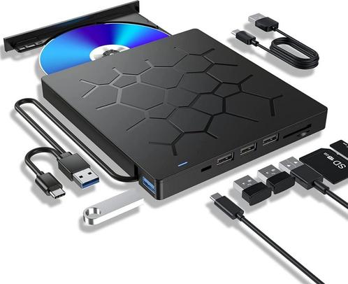 Bestberry 7-in-1 Externe DVD & CD Speler en Brander, Computers en Software, Optische drives, Nieuw, Extern, MacOS, Windows, Cd