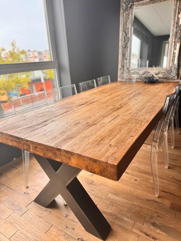 Teakhouten eettafel 105x250 cm – massief blad – €750 beschikbaar voor biedingen