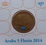 Aruba 5 florin penning 2014., Postzegels en Munten, Penningen en Medailles, Nederland, Ophalen of Verzenden