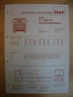 DAF FA 1600 DT Technische Specificatie folder 1975 – 4x2, Boeken, Ophalen, Zo goed als nieuw, Overige merken, DAF