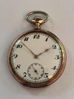 Zilver antiek zakhorloge met gouden buitenkant, Sieraden, Tassen en Uiterlijk, Horloges | Antiek, Ophalen of Verzenden, Zilver