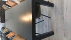 Massief houten eettafel uitschuifbaar, Ophalen, Gebruikt, 50 tot 100 cm, Vijf personen of meer