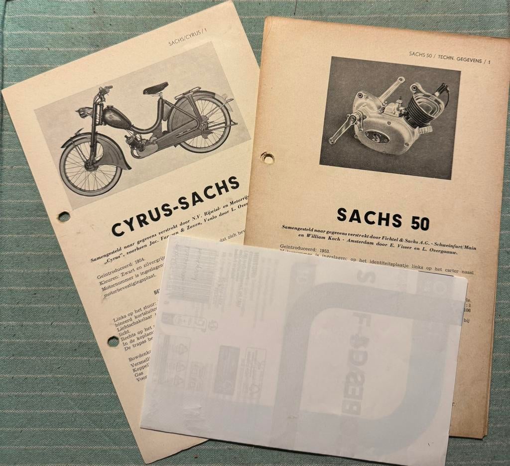 Cyrus Sachs 50 Werkplaatsinstructies en onderdelen, Verzenden, Zo goed als nieuw