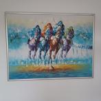 schilderij Paarden polo 1 m bij 135 cm, Ophalen