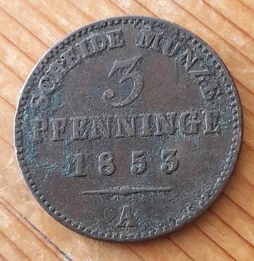 Duitsland Pruissen 3 pfennig 1853 A (lot 2) beschikbaar voor biedingen