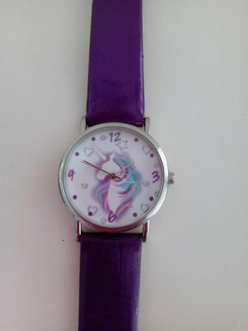 Dames Horloge met Eenhoorn afbeelding op de wijzerplaat beschikbaar voor biedingen