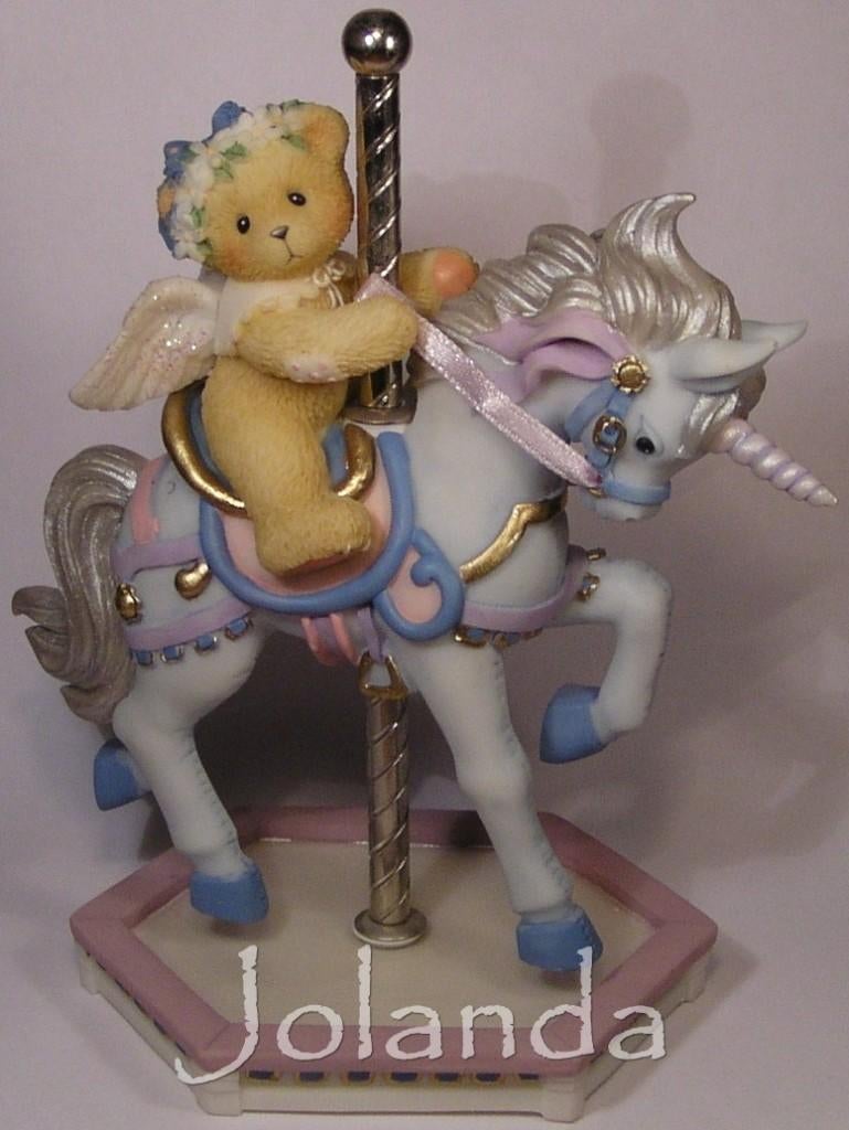 Cherished Teddies Carrousel Paard Crystal Zilver, Verzamelen, Ophalen of Verzenden, Zo goed als nieuw, Beeldje, Cherished Teddies