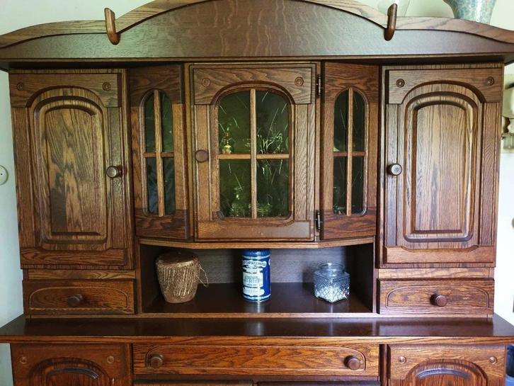 EIKEN BUFFETKAST, Huis en Inrichting, Kasten | Buffetkasten, Gebruikt, 200 cm of meer, 25 tot 50 cm, Ophalen