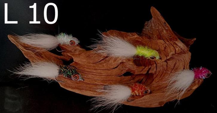 Set L 10 van 5 stuks Forel / Baars / Snoekstreamertjes, Watersport en Boten, Hengelsport | Vliegvissen, Nieuw, Complete set, Ophalen of Verzenden