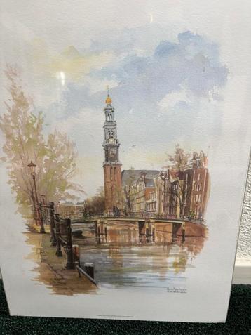 Zeefdruk  van Westerkerk Amsterdam van Bob Pestman uit Hiver beschikbaar voor biedingen