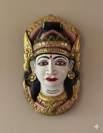 Handgesneden Indiaas Wandmasker met Goudaccenten, Ophalen of Verzenden