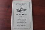 Velocette MOV MAC motorcycle spare parts list 1934-1952, Motoren, Ophalen of Verzenden, Overige merken